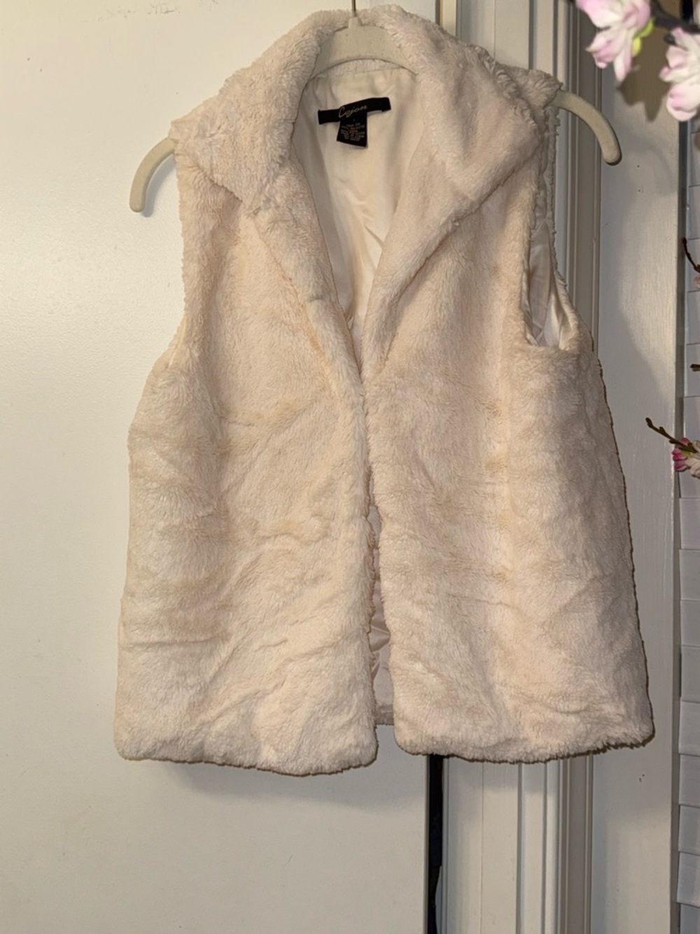 Cejon Cream Faux Fur Vest
